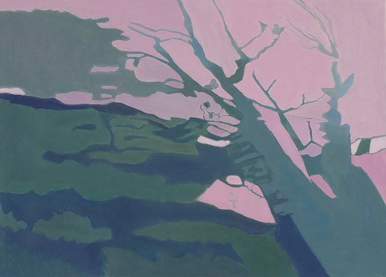 Shadows On The Grass I , 1998, Oil on linen, 24" x 10"