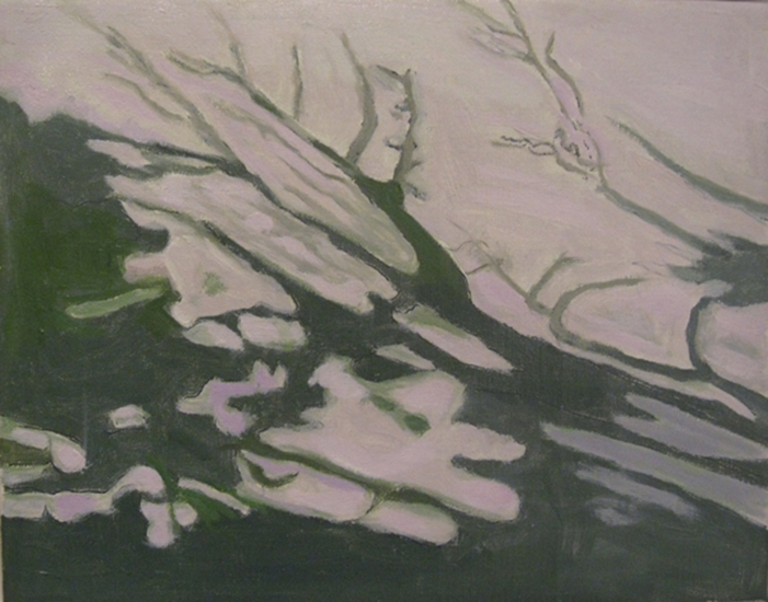 Green Patterns , 1998, Oil on linen, 8" x 10"