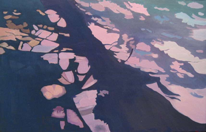 Purple Stripe , 1998, Oil on linen, 26" x 40"