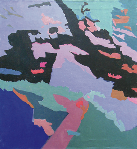 Red on Black , 1996, Oil on linen, 24" x 20"