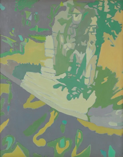 Apple Tree in Yellow , 1990, Oil on linen, 20" x 16"