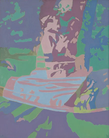 Apple Tree Net Blue , 1990, Oil on linen, 20" x 16"