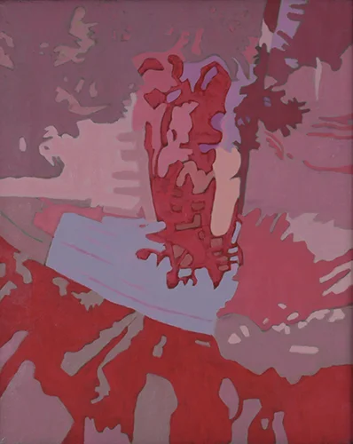 Apple Tree in Red , 1990, Oil on linen, 20" x 16"