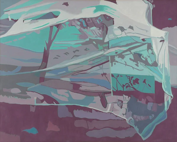 Net II, Purple, 1990, Oil on linen, 40" x 50"