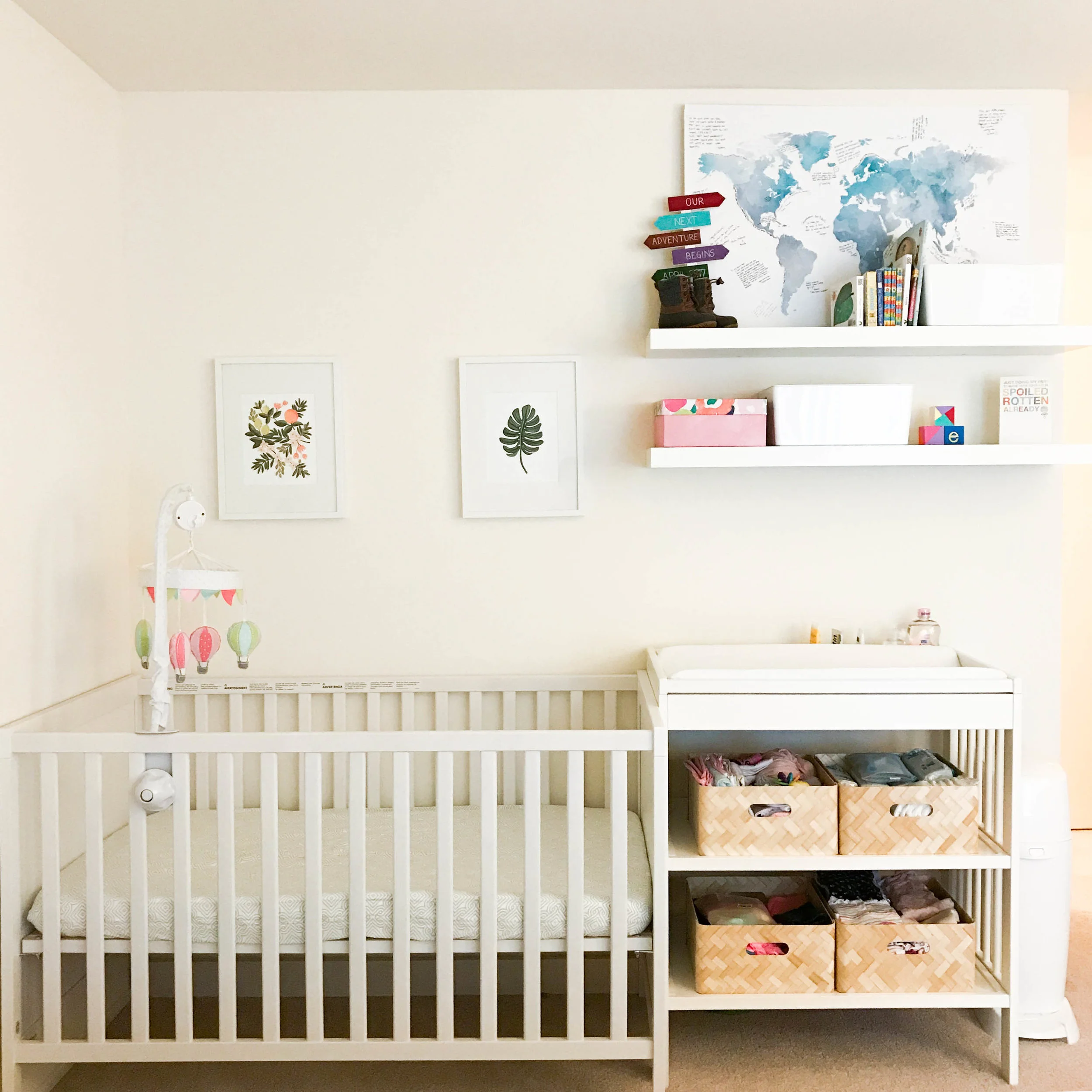changing table next to crib