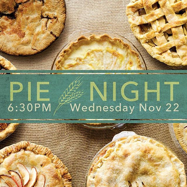 Come fill your piehole tomorrow evening, Wed Nov 22, 630pm at the Moniker Warehouse. You bring a pie (preferably homemade!). We'll provide the plates, utensils, pizza and cider. FREE! #pienight #thankfulvibes