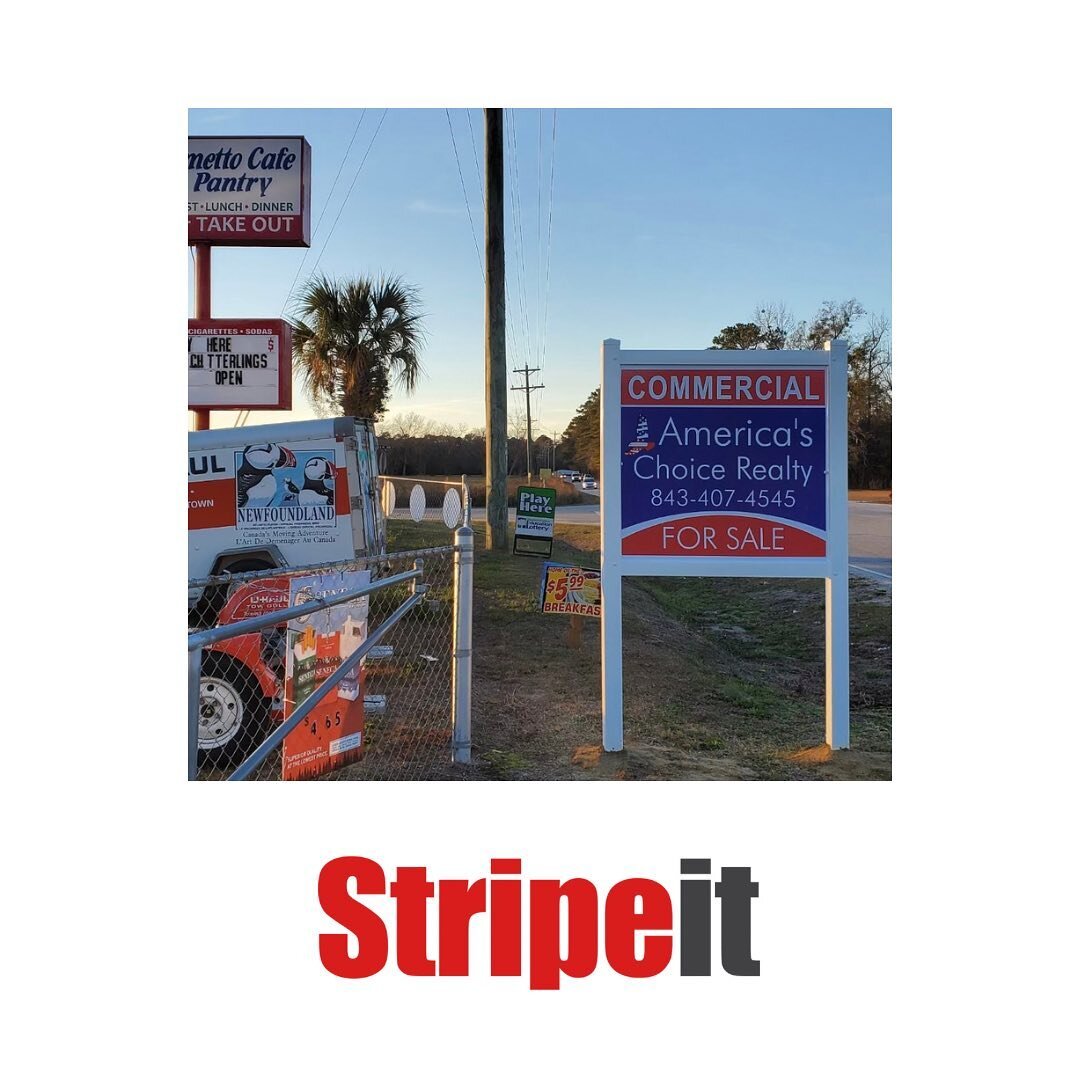 Commercial 4&rsquo;x4&rsquo; Real Estate sign for our friend @raye__davis 
#morethanstripes