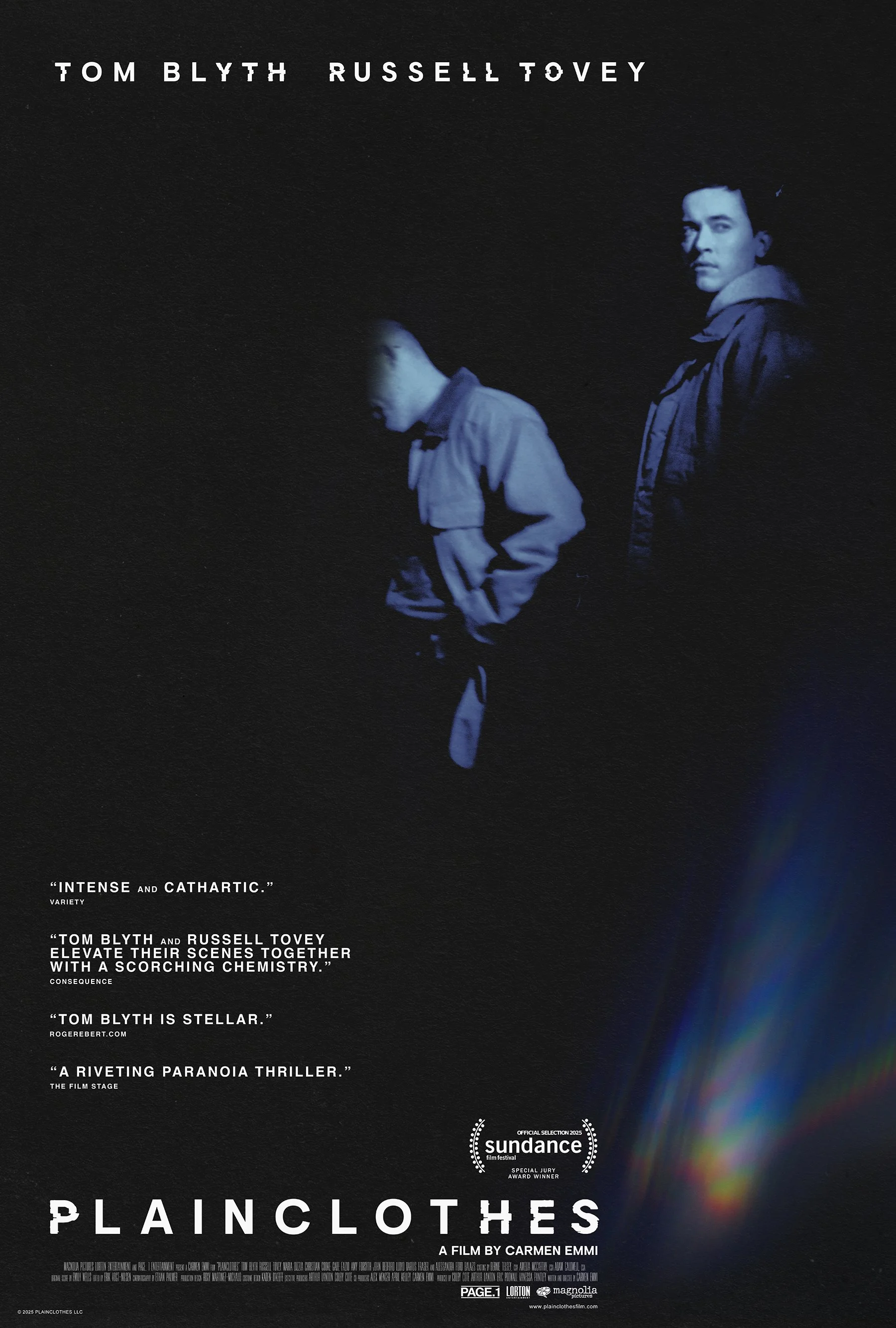 Theatrical one-sheet for PLAINCLOTHES, a Magnolia Pictures release. Photo courtesy of Magnolia Pictures.