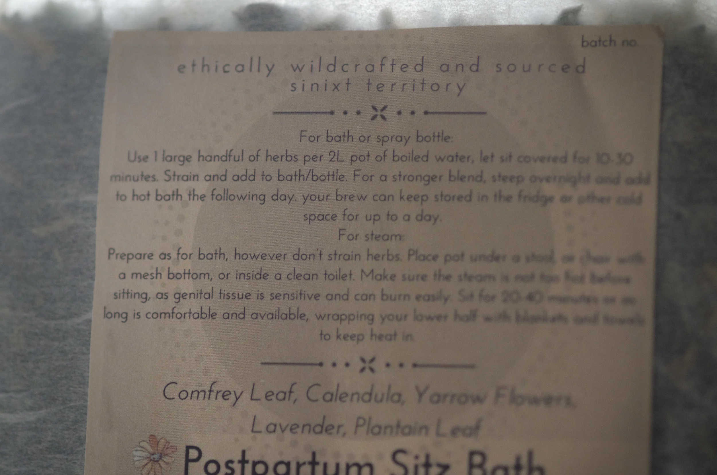 postpartum sitz bath/steam blend package