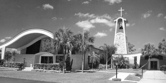Photo 1: Early Photo of St.Cecilia Catholic Church from church brochure. Gundersen & Wilson Architects -1966. Photo courtesy of St Cecilia Catholic Church