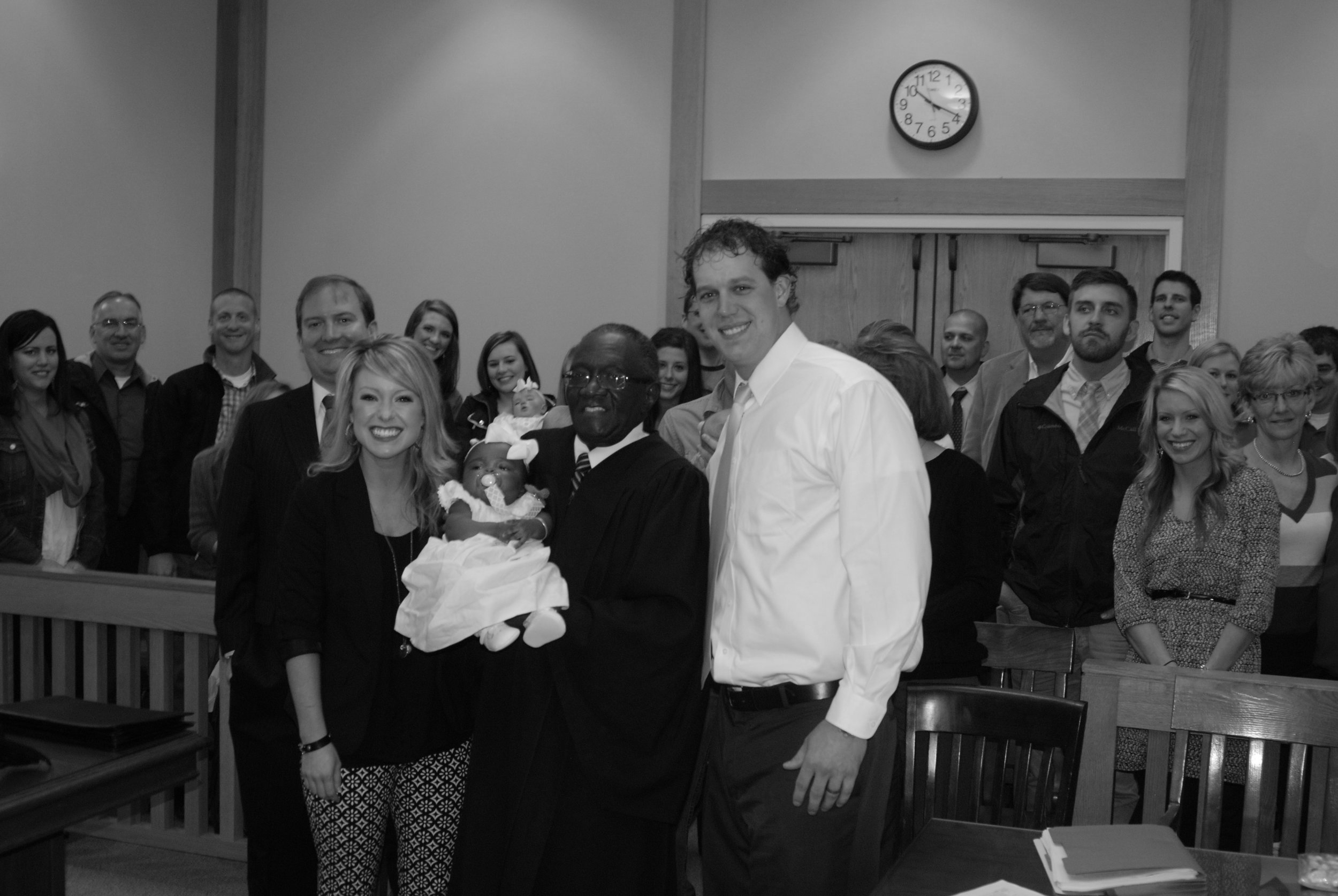 We literally had so many people come to support us, our lawyer was nervous! He said he had never seen so many people fit in that courtroom before! It was a precious day!