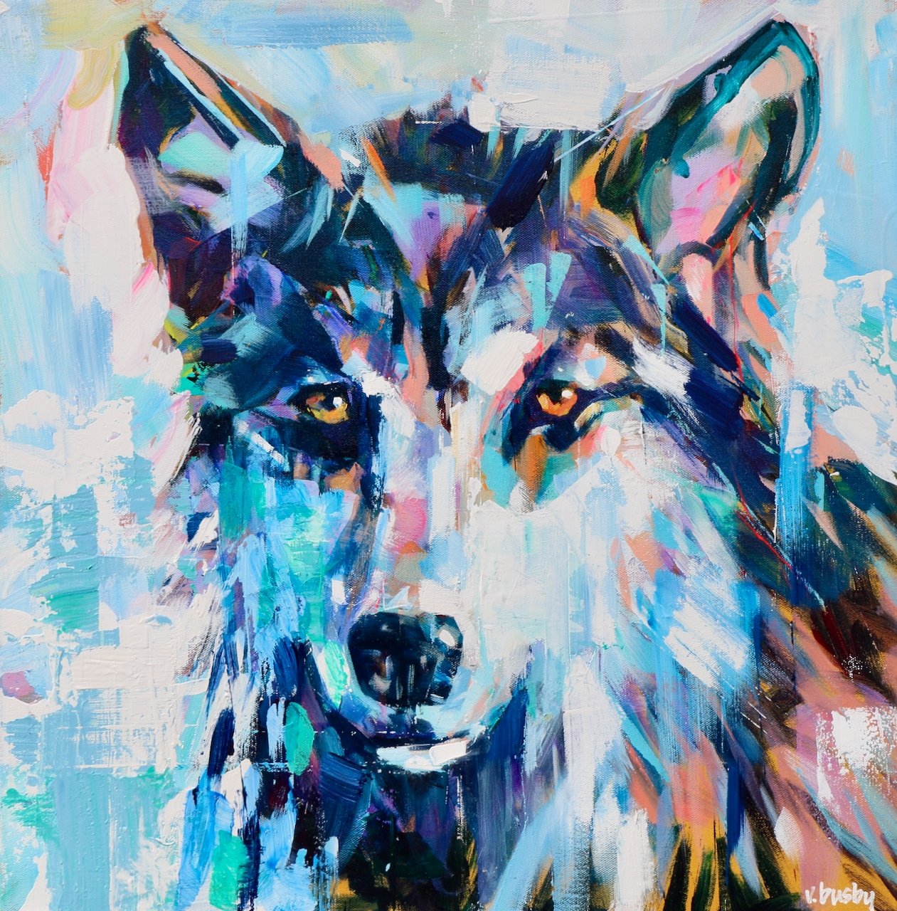 0725_26 Wolf 7 |  🟢 AVAILABLE at studio
24 x 24 inches | acrylic on canvas |