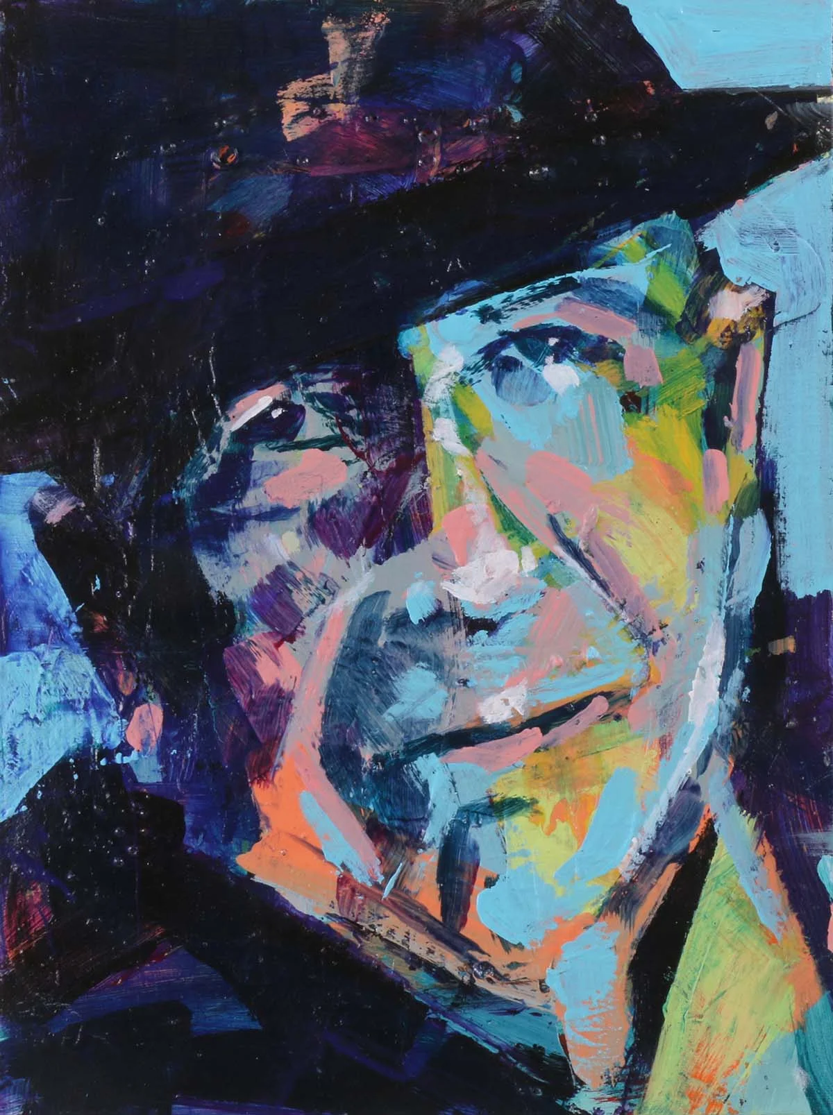 0248_E_18_Leonard Cohen | 16 x 12 inches | acrylic