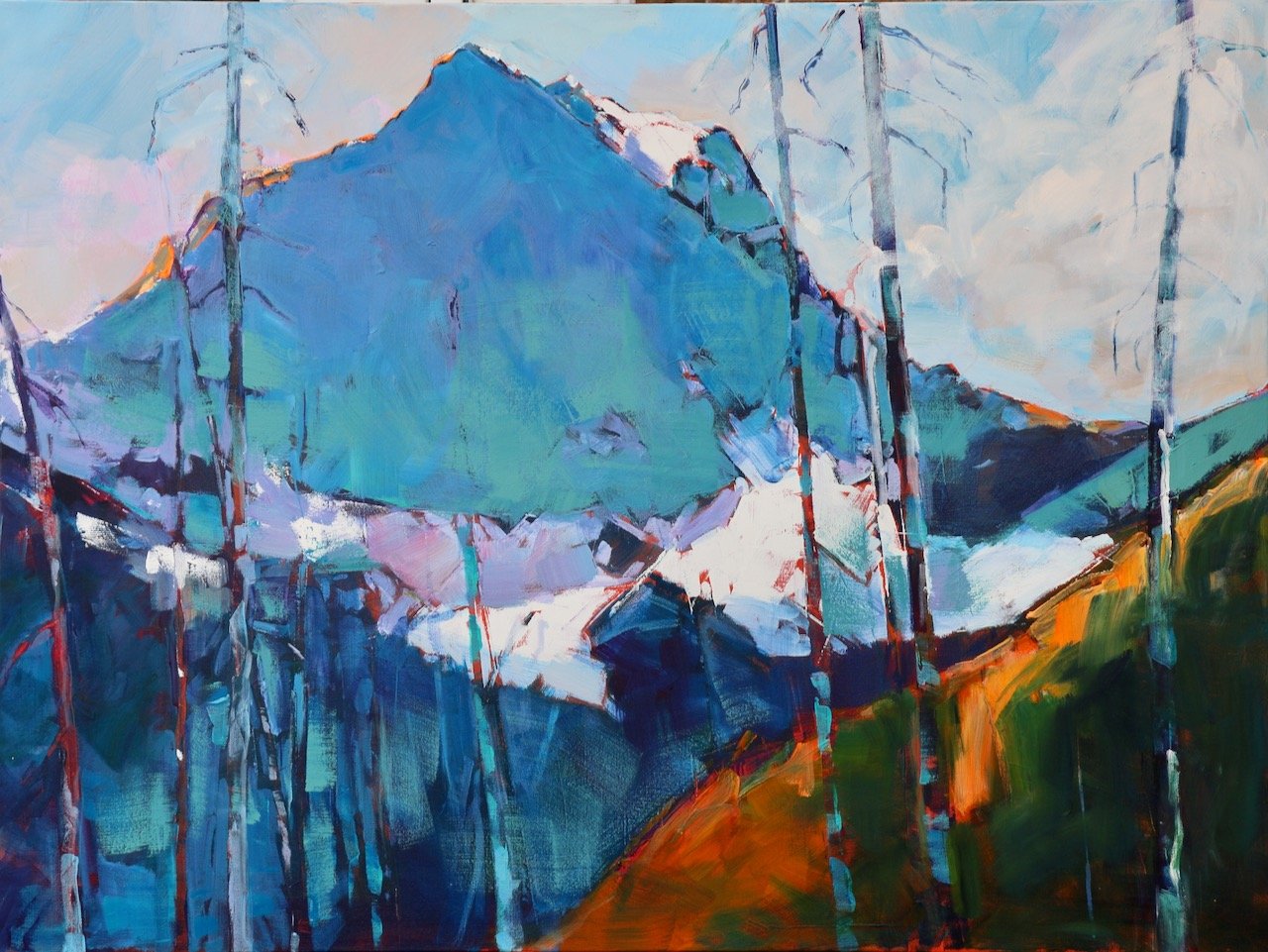 0702_  |  Mount White Tail (right)| 🔵 with a Gallery  | 
36 x 48 inches | acrylic on gallery canvas