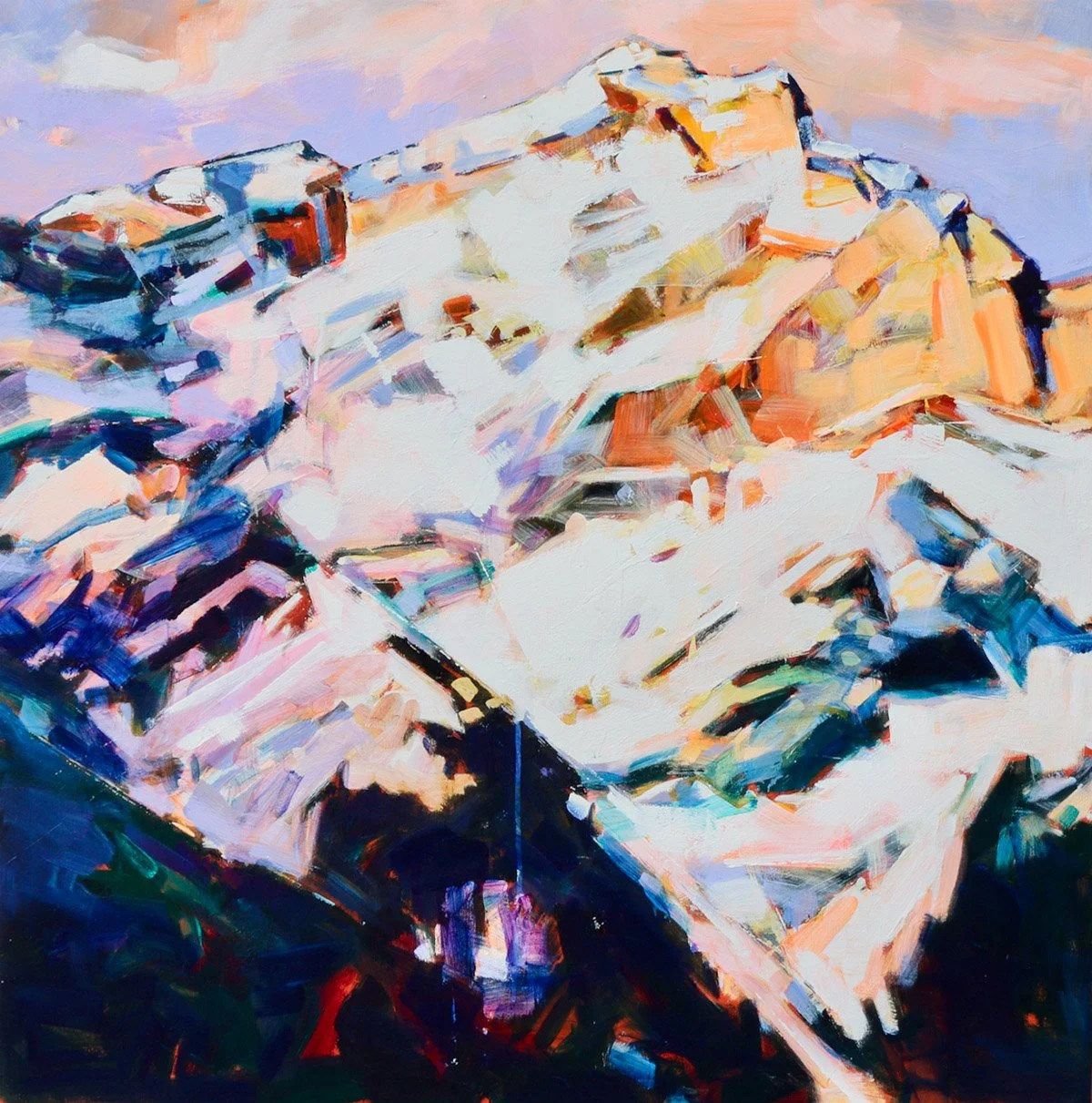 0722_26 | Cascade Mountain |  36 x 36 inches | acrylic on canvas  