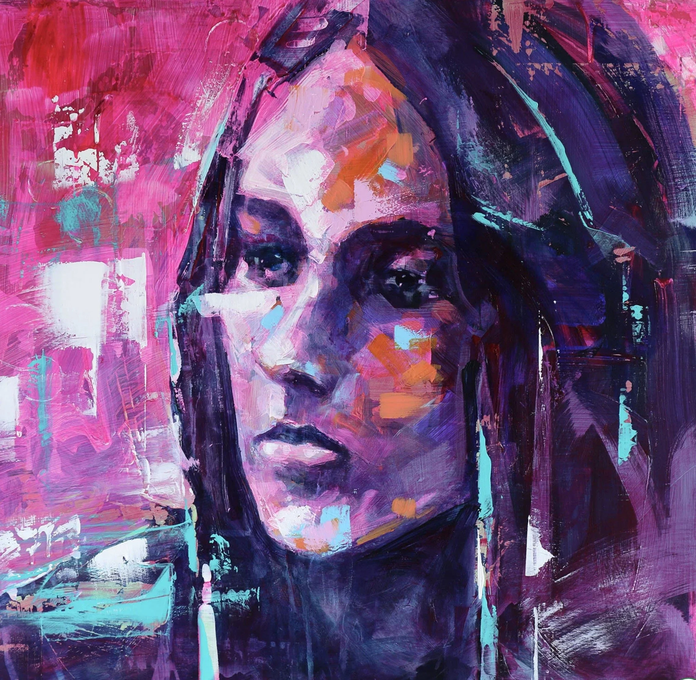 0317_G | Joan Baez  | 🟢 AVAILABLE at studio
24 x 24 inches | acrylic on 2 inch gallery cradled board