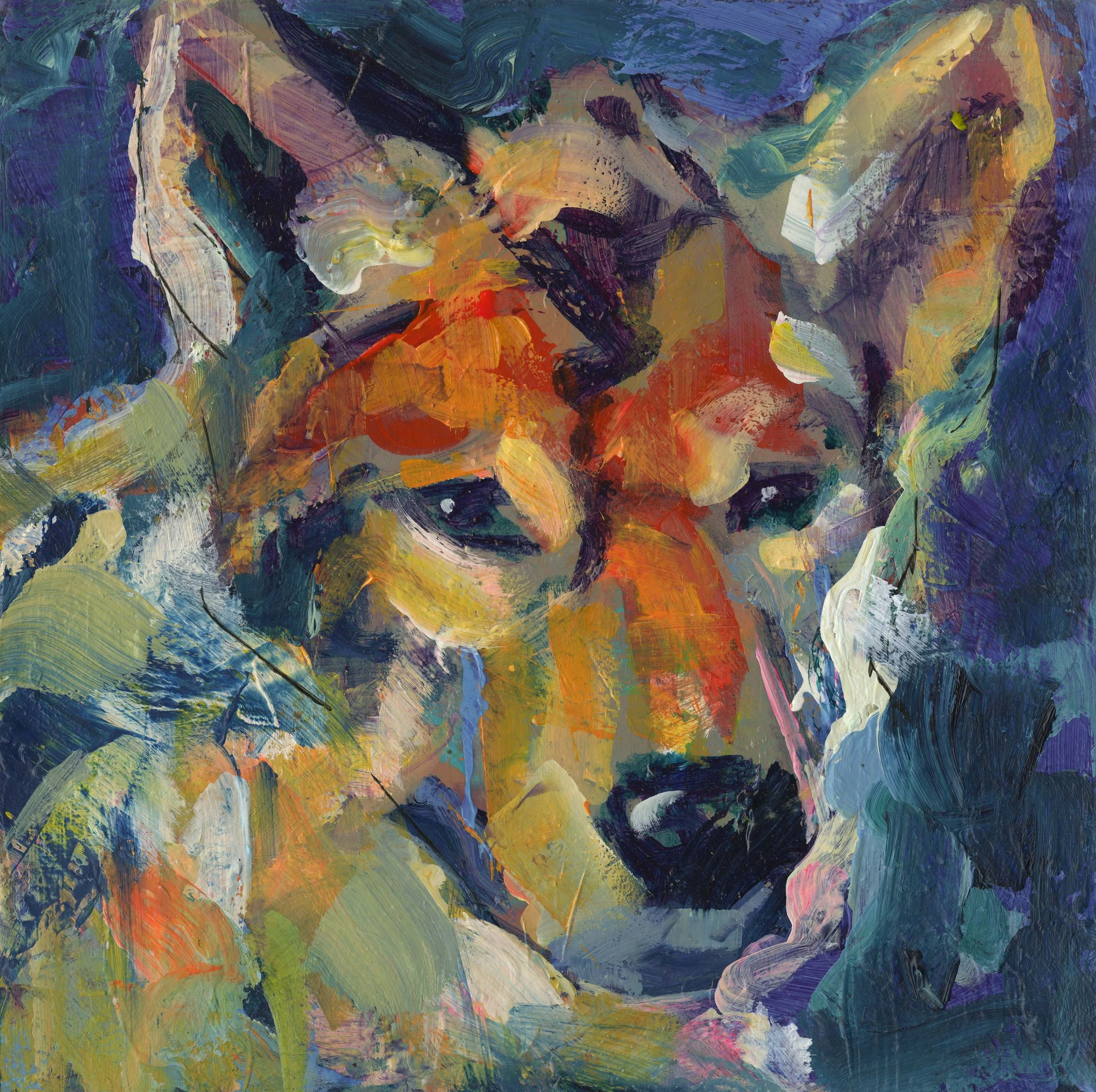0711_26 | Wolf 2 | 🟢 AVAILABLE at studio
12 x 12 inches | acrylic on gallery 1.5 inch cradle board