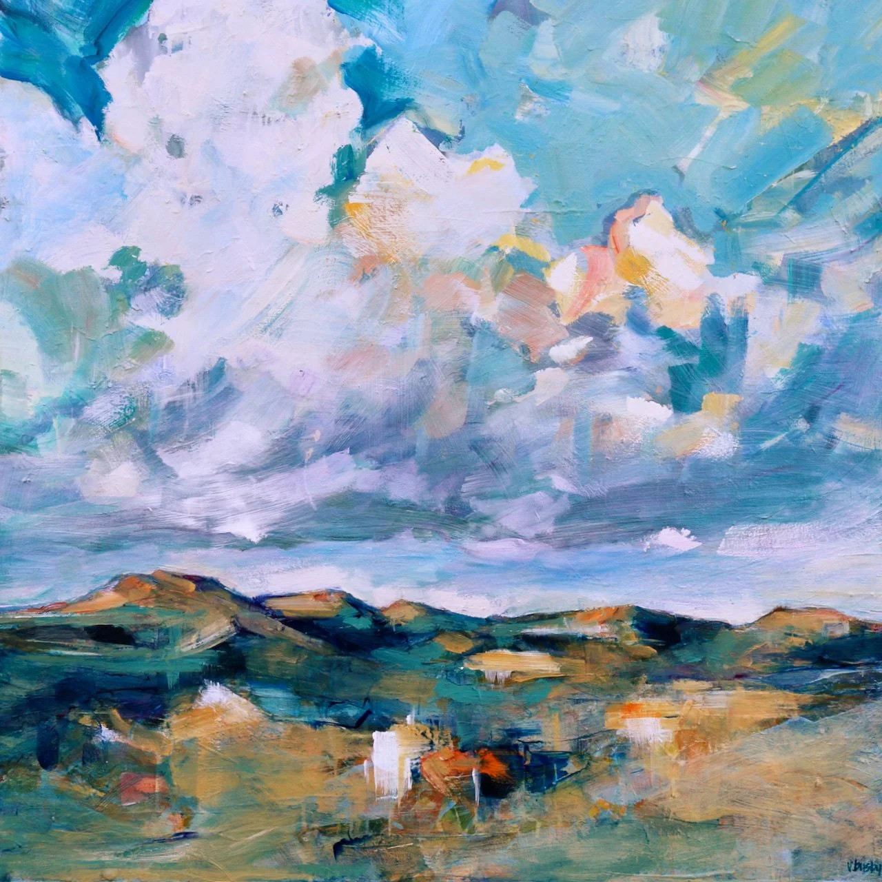 0568_B_26 | Late Afternoon Sky 
36 x 36 inches | acrylic on gallery birch cradle board