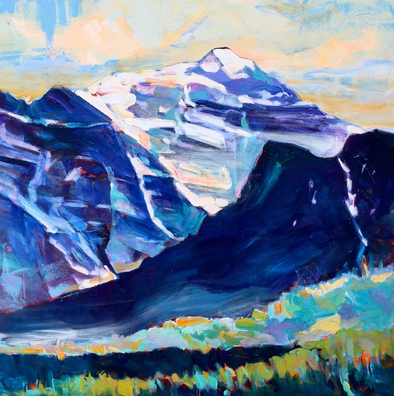 Temple Mountain and Saddle Mountain 26 | 🔵 with a Gallery | 
36 x 36 inches | acrylic on canvas | 