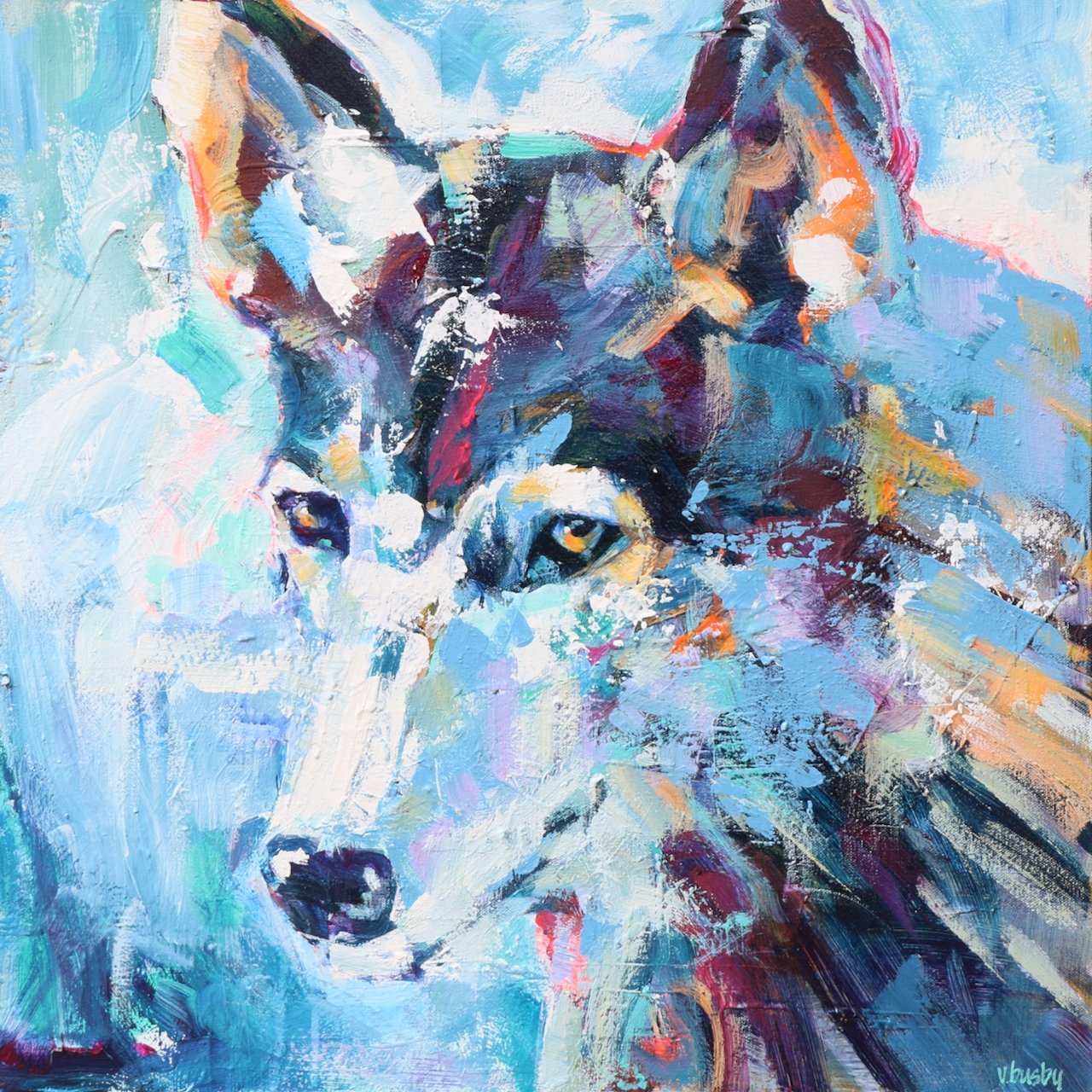 0724_26  | Wolf 1 | 🟢 AVAILABLE at studio
24 x 24 inches | acrylic on canvas |