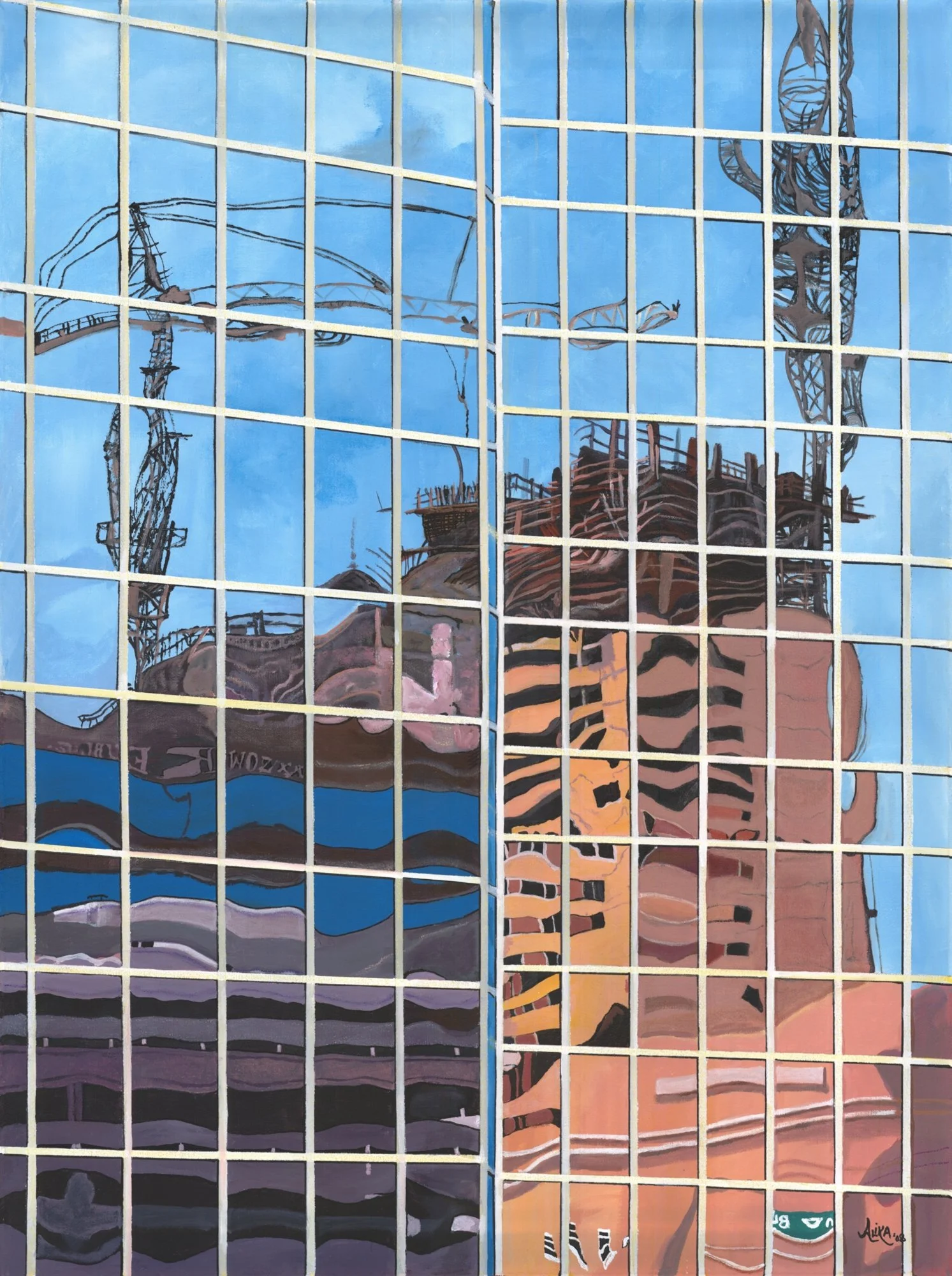 Phoenix Hotel Rising,
Acrylic,  
40 x 30 inches,
Available
