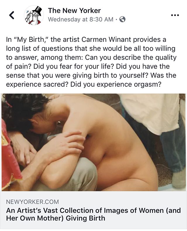 Artist and friend @carmen.winant is giving visibility to birth in a way that makes me blissful as a doula, artist and educator! I&rsquo;ve been thinking about how best to share this bounty of birth work (yes it&rsquo;s labor to make art too!)... and 