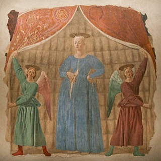 Piero Della Francesca&rsquo;s &quot;Madonna del Parto&rdquo; which translates to &ldquo;pregnant madonna.&rdquo; Saw this beauty in Tuscany when I was on a family vacation and our family renamed it &ldquo;pregnant virgin.&rdquo; Birth is miraculous i