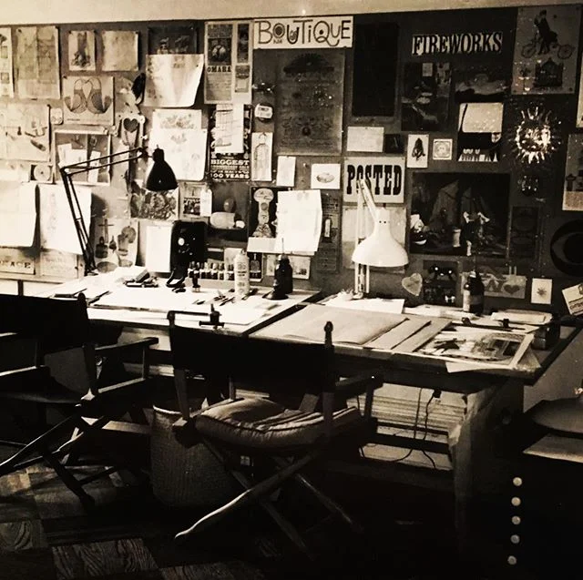 Naiad and Walter&rsquo;s studio. East 61st Street, New York City, late 1950s.
.
.
.
.
#vintage #advertising #midcentury #midcenturyillustration #husbandandwifeillustrators #naiadandwalter #naiadandwaltereinsel #einsel #artstudio #draftingtable #works
