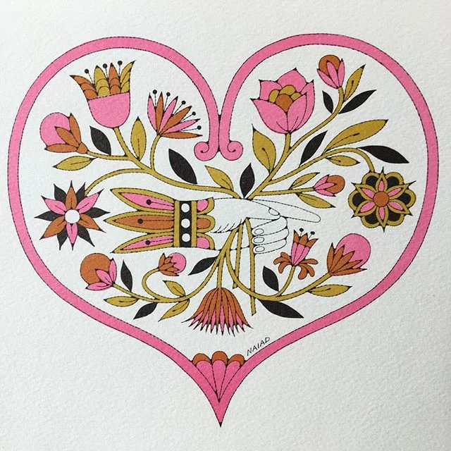 Naiad Einsel. Hand, heart, and flowers greeting card, 1960s. .
.
.
#naiadeinsel #naiad #naiadandwaltereinsel #colorpalette #midcenturyillustration #midcentury #vintage #valentine #illustration #greetingcards #1960s #drawing #design