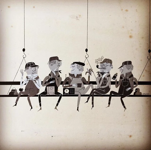 Happy Labor Day! Naiad Einsel, illustration for NY Times, late 1950s.
.
.
#laborday #labordayweekend #lunchbreak #thankaunion #midcentury #midcenturyillustration #illustration #workers #labor #laborunion #naiadeinsel #einsel #waltereinsel #naiadandwa