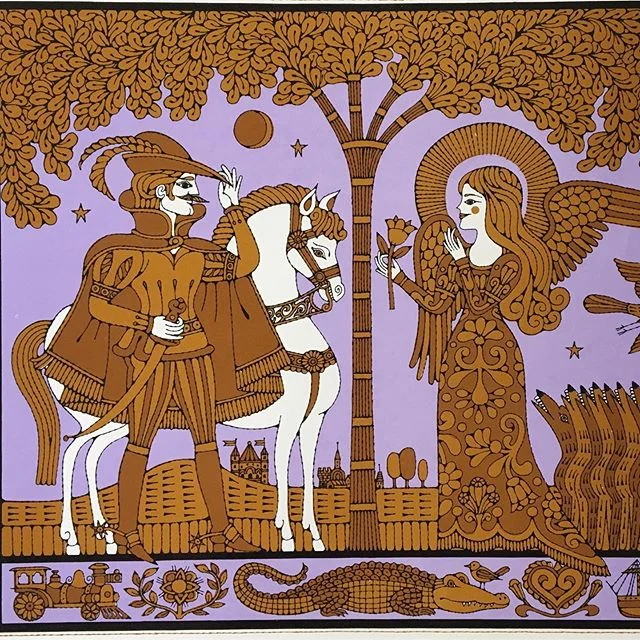 Naiad Einsel, album cover (detail) for &ldquo;The Feathered Maiden &amp; Other Ballads,&rdquo; by Bill Shute &amp; Lisa Null. Green Linnet/Folk-Legacy Records, 1977.
.
.
.
#albumcover #albumartwork #70s #folk #recordcoverart #naiadeinsel #einsel #ill