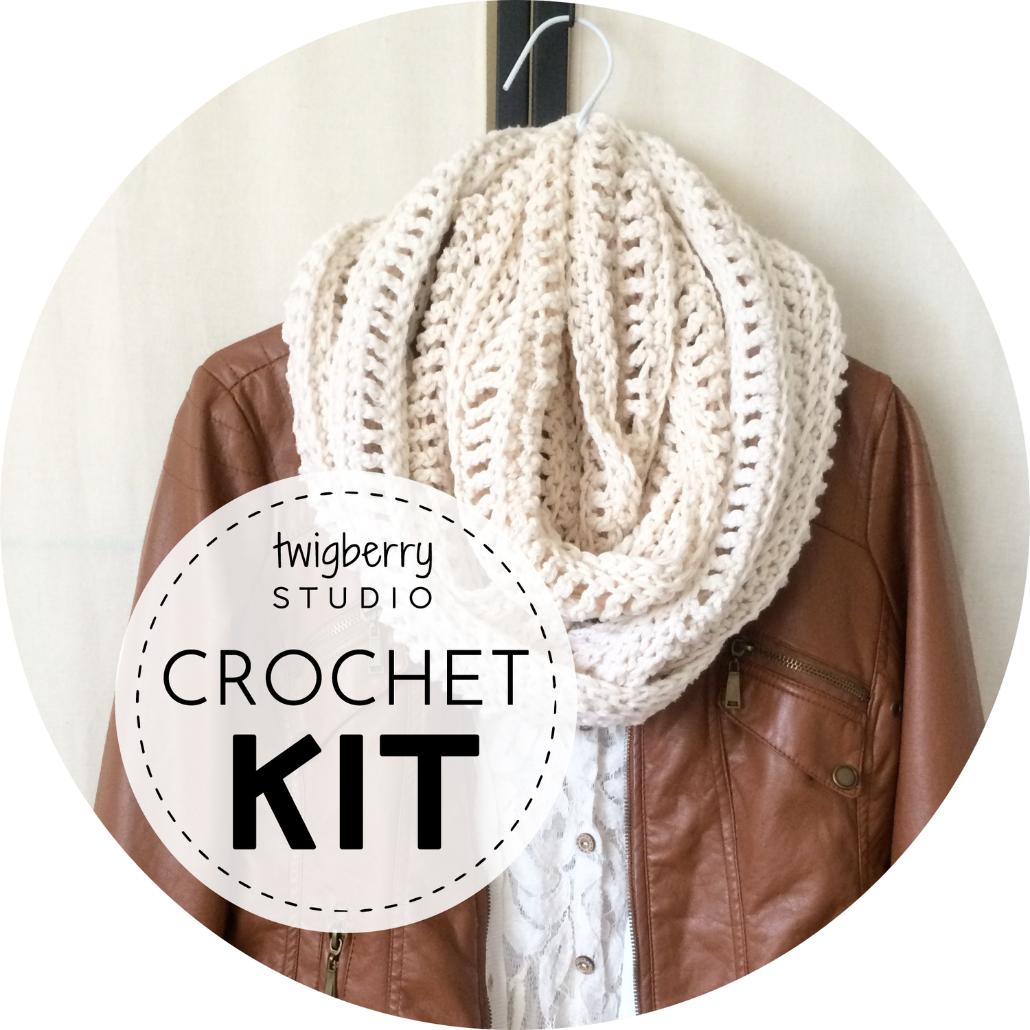 Oatmeal Infinity Scarf CROCHET KIT — TwigBerryStudio