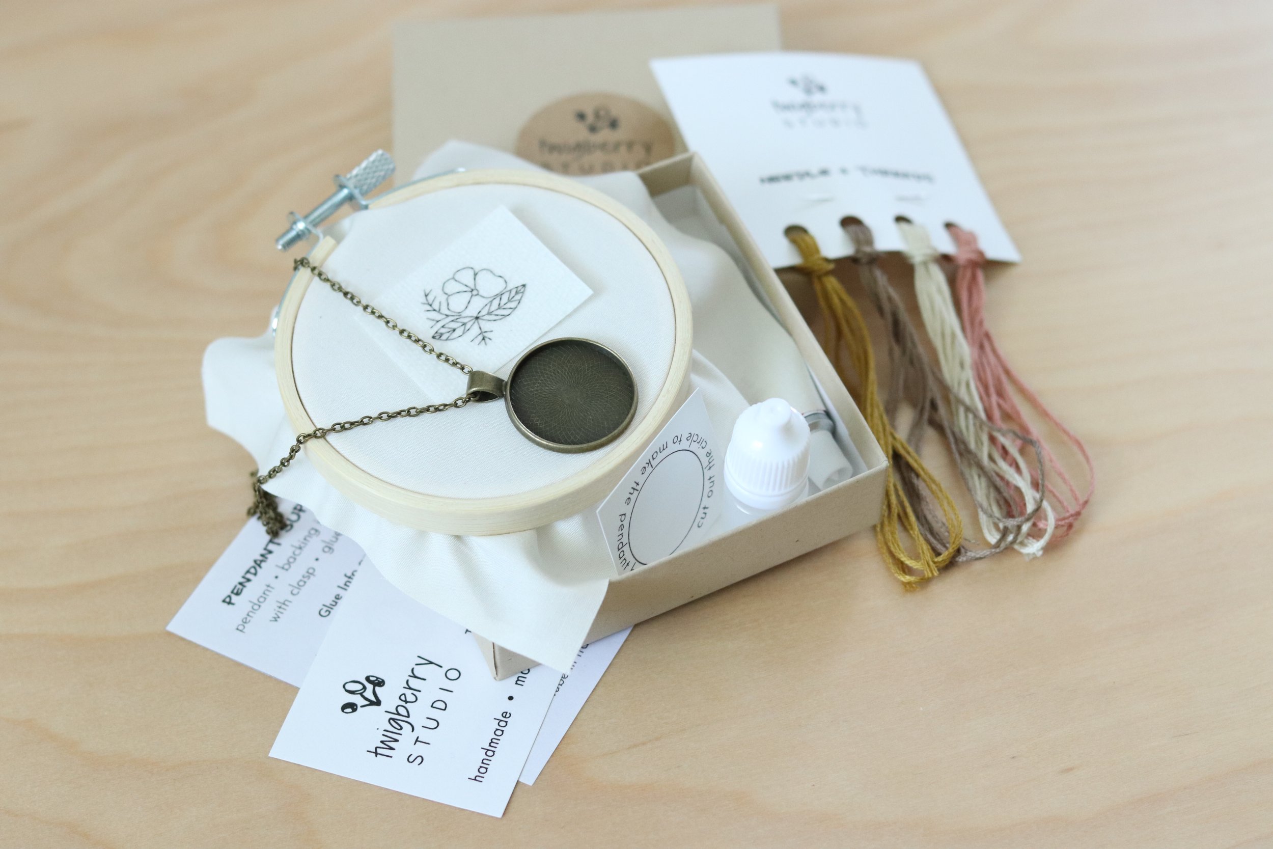 Embroidery Kit Pendant Necklace