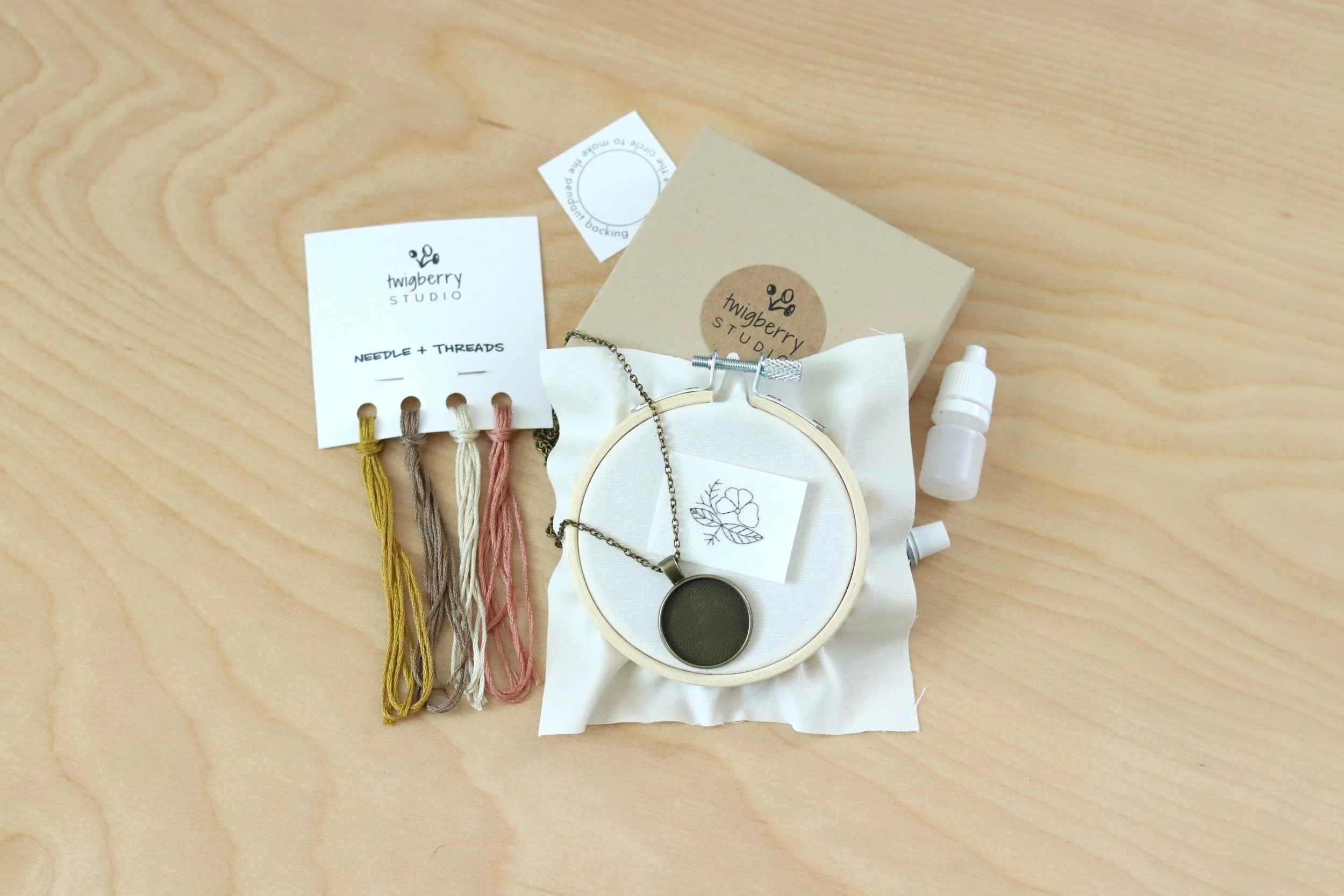 Modern Embroidery Kit Pendant