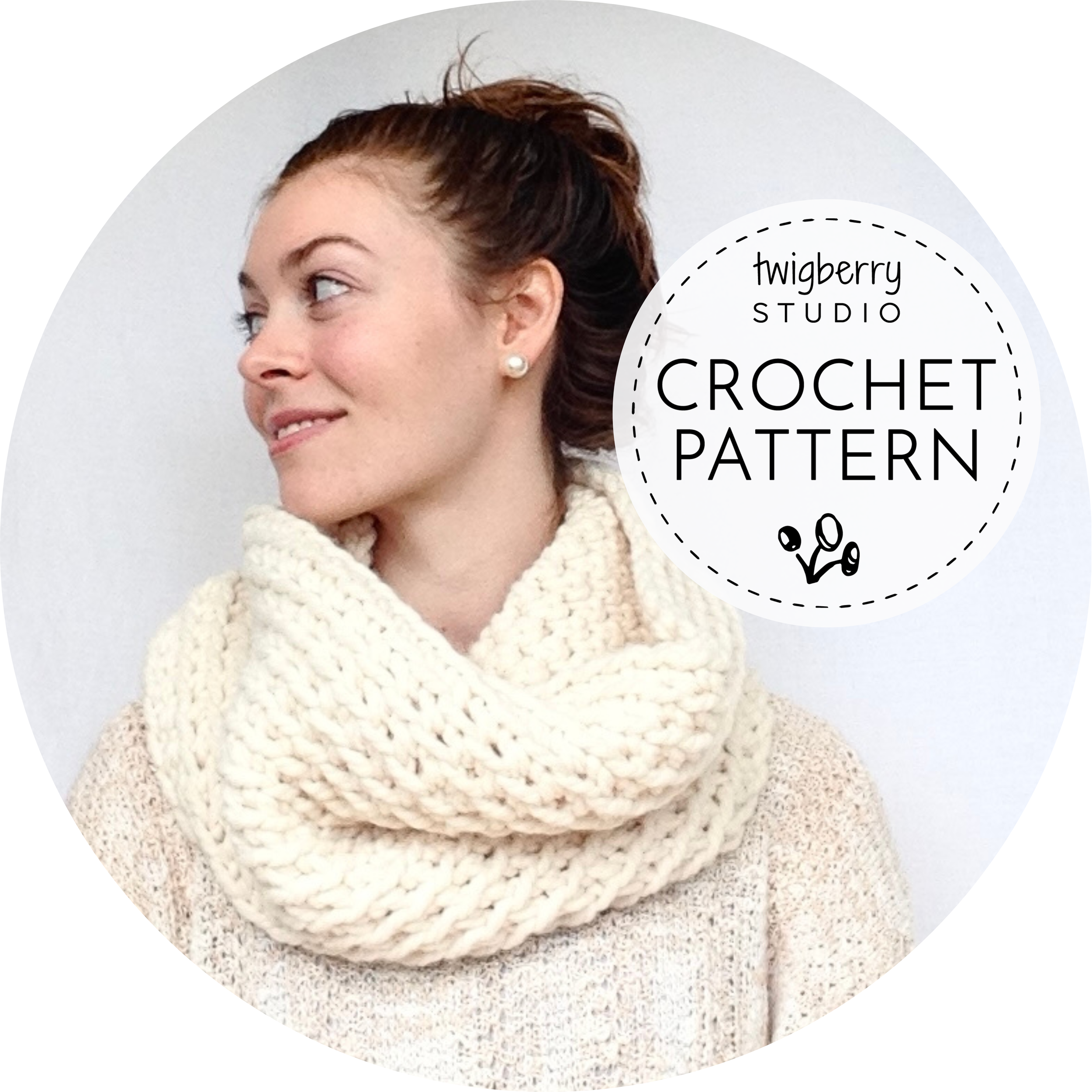 Chunky Knit Cowl Crochet Pattern, Minimalist Cowl Pattern.png