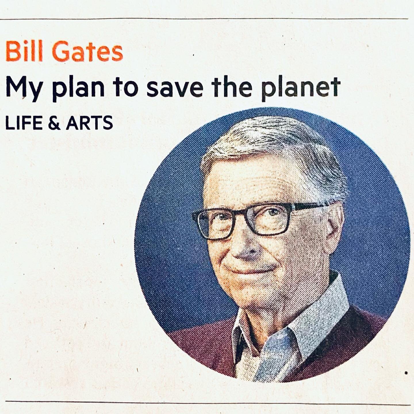 I spent the day thinking about my plan to set my week up for success.  Then I saw this article from Bill Gates in the Financial Times.  It might be time for me to think a little bigger:) I love the story of Bill Gates giving a presentation on the imp