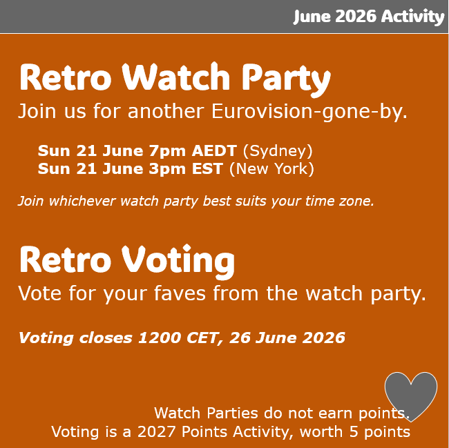 Image showing details of the retro activity for this month. The information is repeated in text in the next paragraph.