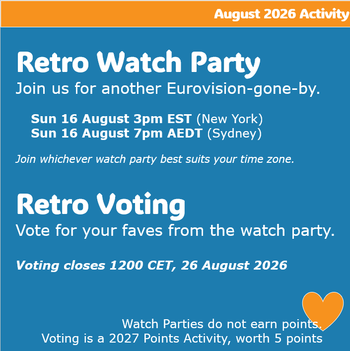 See info below for Retro Watch Party & Voting details