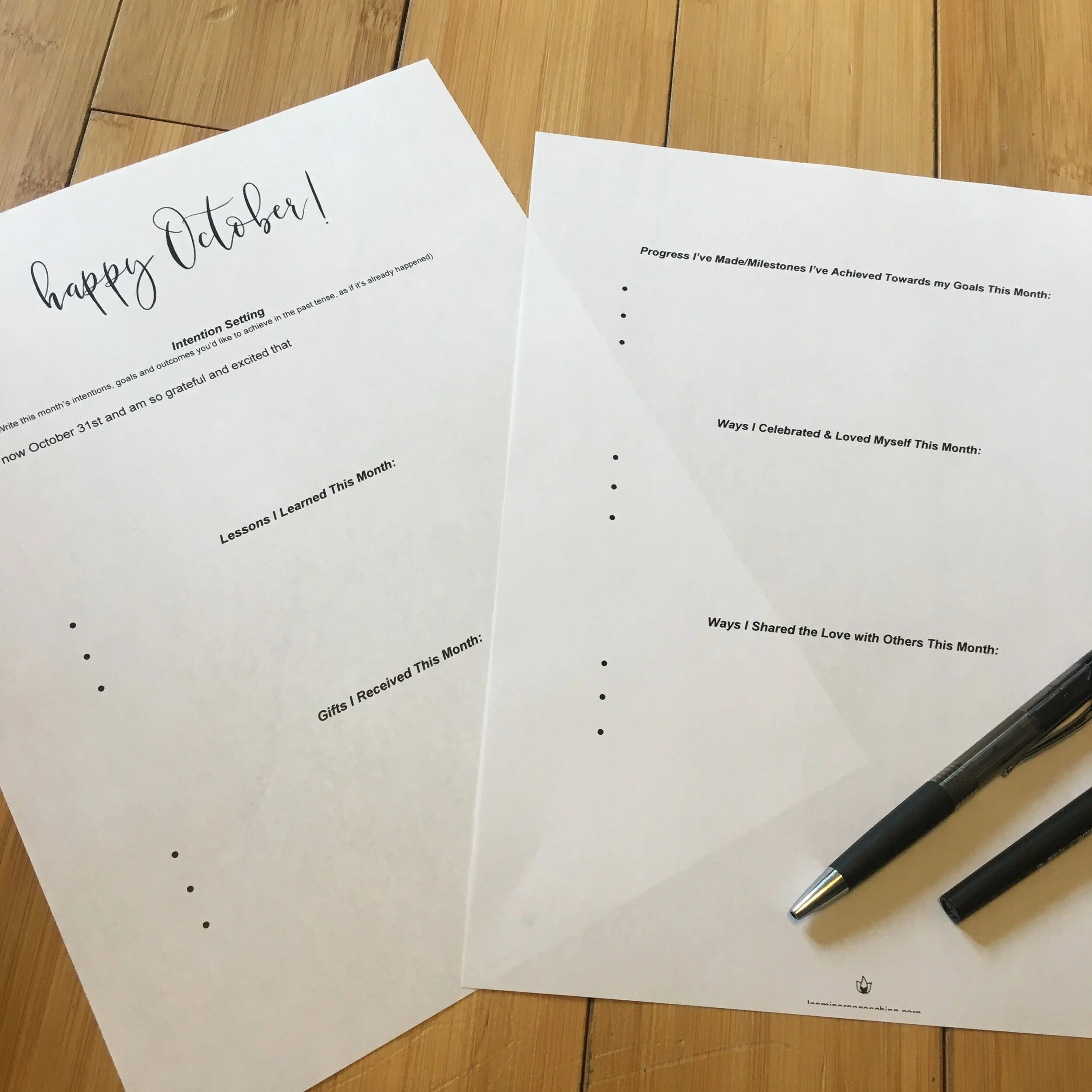 Inspired Monthly Tracking Sheets