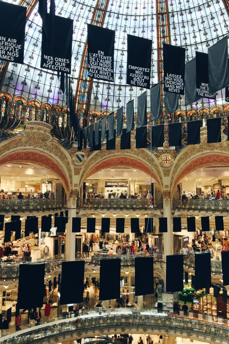 I took this photo at Galeries Lafayette in Paris. It is the ultimate 'religious' shopping experience.