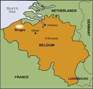 Ubicació de Bélgica y Bruselas