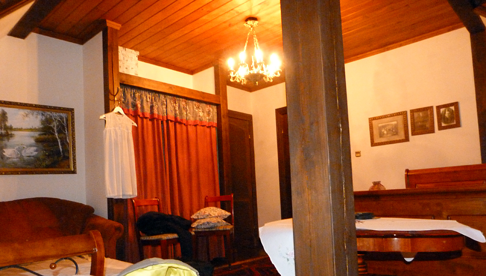 Our room - the child's nightdress hanging up was not creepy at all!
