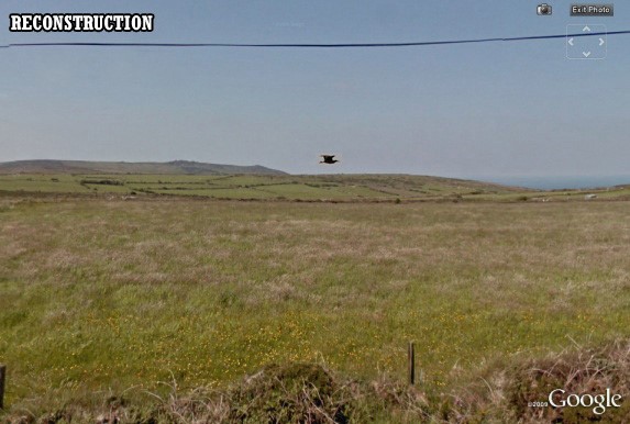 There was no chance of photos, but with the modern technology of Google Streetview and a bit of Photoshop, I constructed a reconstruction of what I saw (well maybe it wasn't that close!)