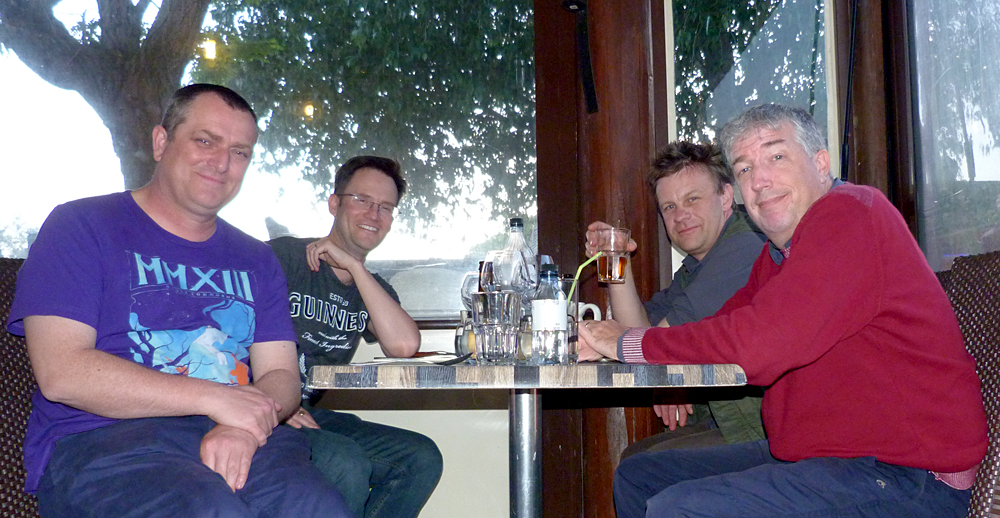 BUBO lads celebrating a successful meet-up and the first tick of the trip at U Caradellu.