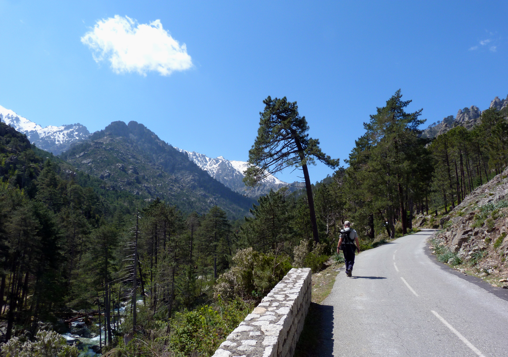 Starting our walk up the Restonica Valley