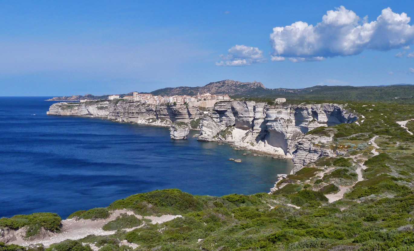 The town of Bonifacio perched on the limestone cliffs