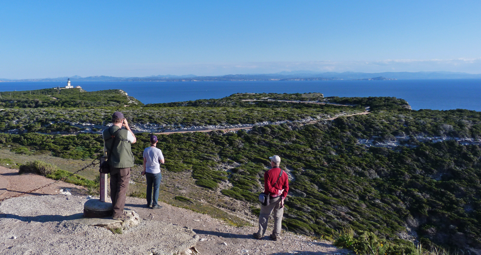Back at the cliffs, looking over Bonifacio Strait, with Sardinia in the background