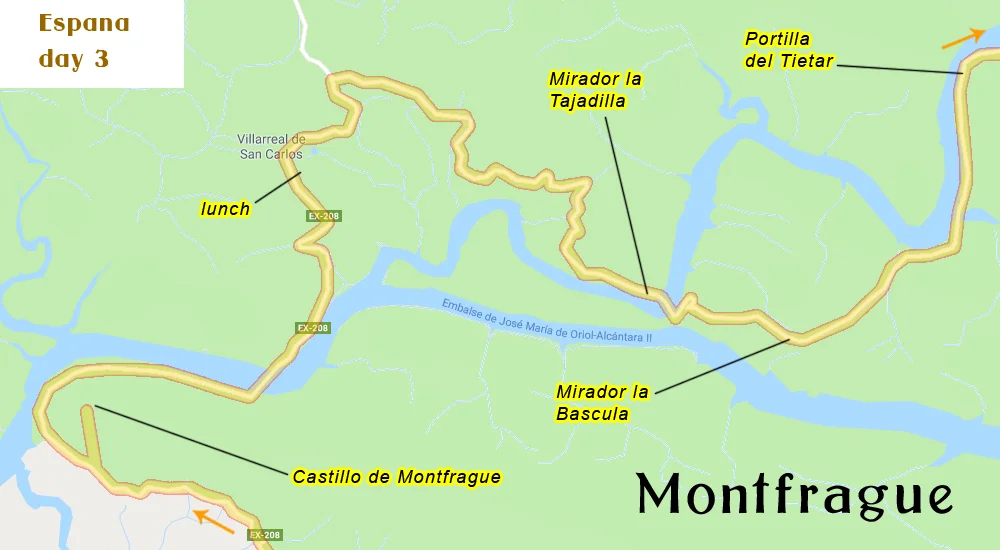 Locations in Montfrague Park