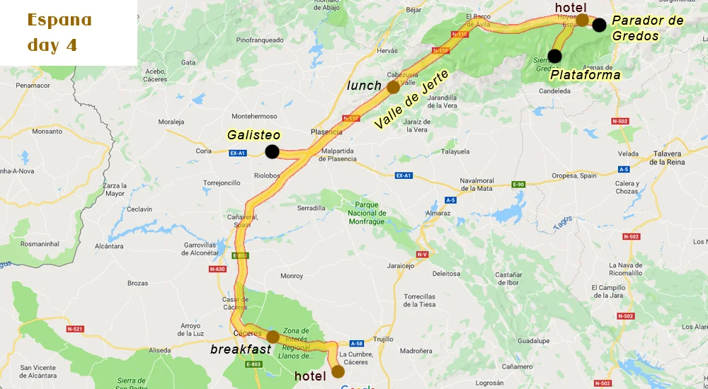 route for the day
