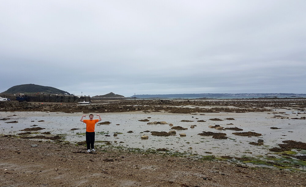 We went for a picnic on Herm - it was not the nicest of days…